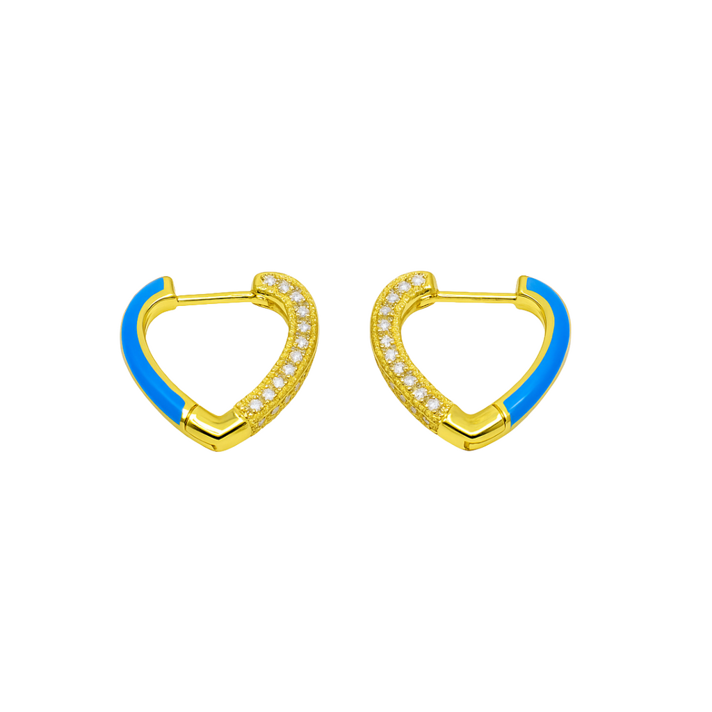 Blue Heart Earrings