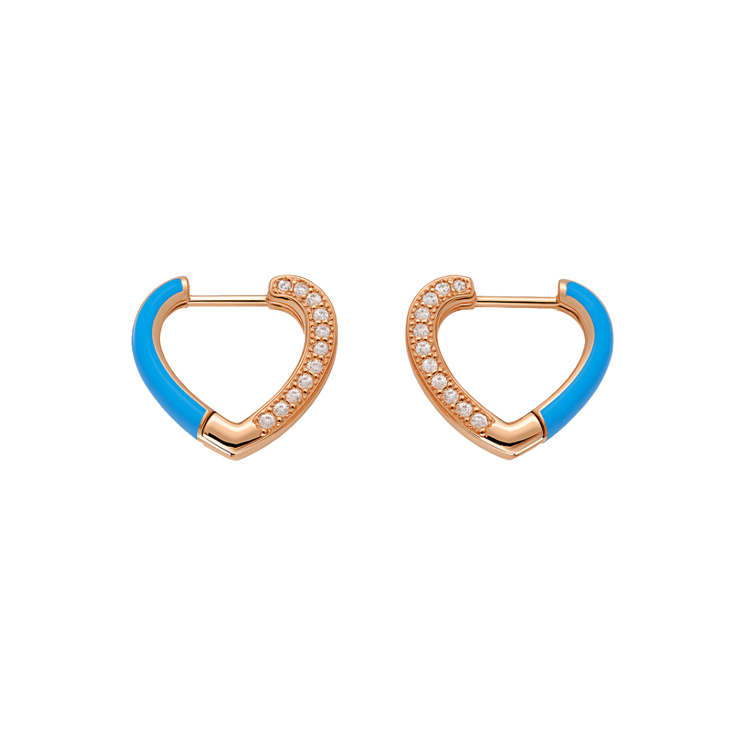 Blue Heart Earrings
