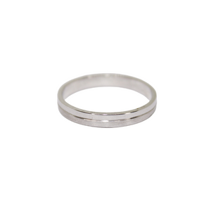 Elegant White Gold Wedding Bands – Half Satin, Half Smooth Finish