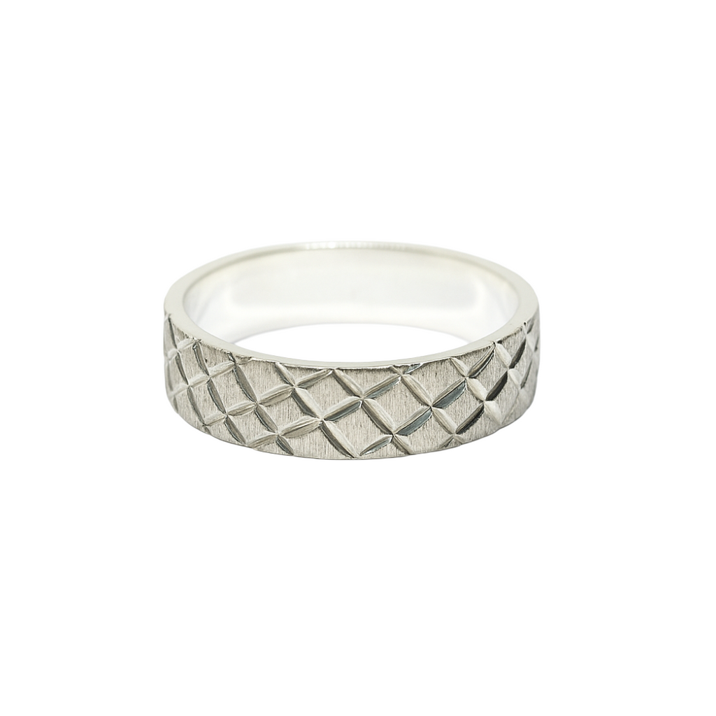 Textured Silver Wedding Bands