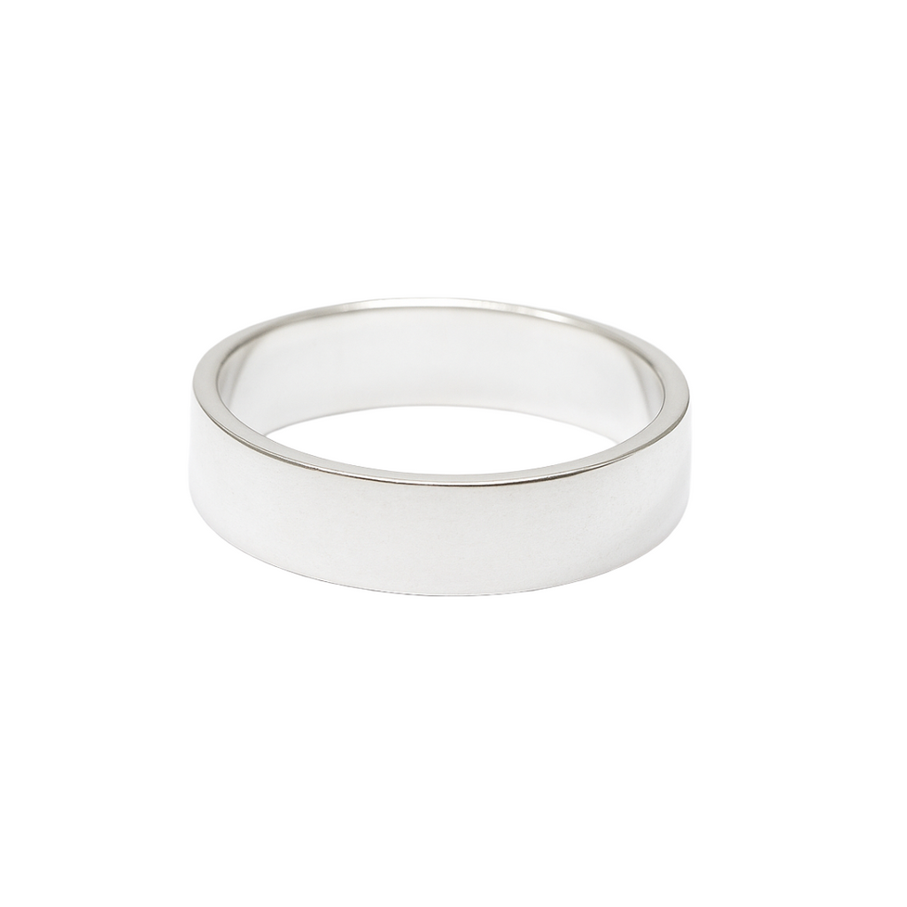 Classic Flat Silver Wedding Bands