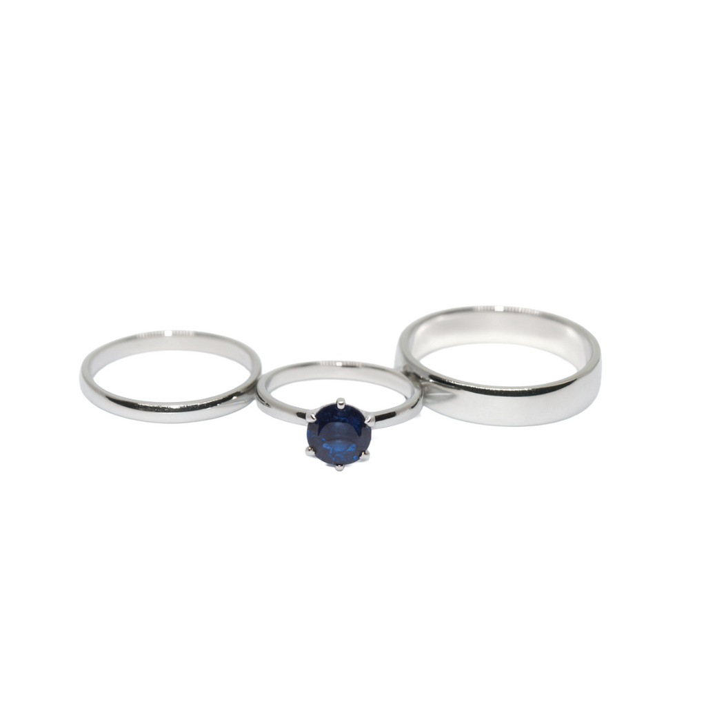 Bridal Sets - White Gold Blue Zirconia