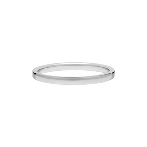 White Gold Flat Wedding Bands