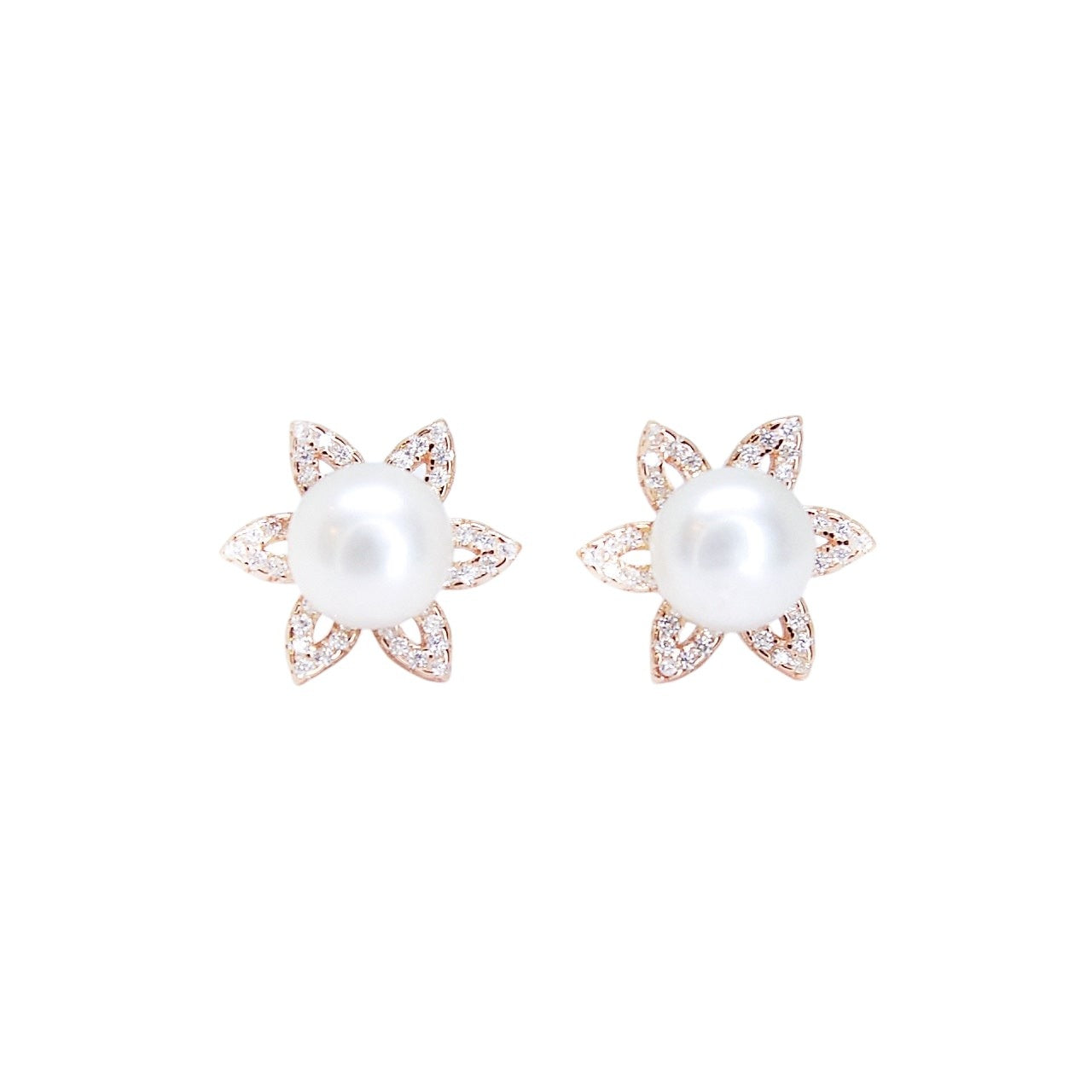 Sterling Silver Floral Pearl Earrings: Blossom with Elegance