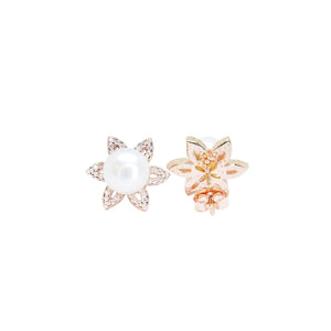 Sterling Silver Floral Pearl Earrings: Blossom with Elegance