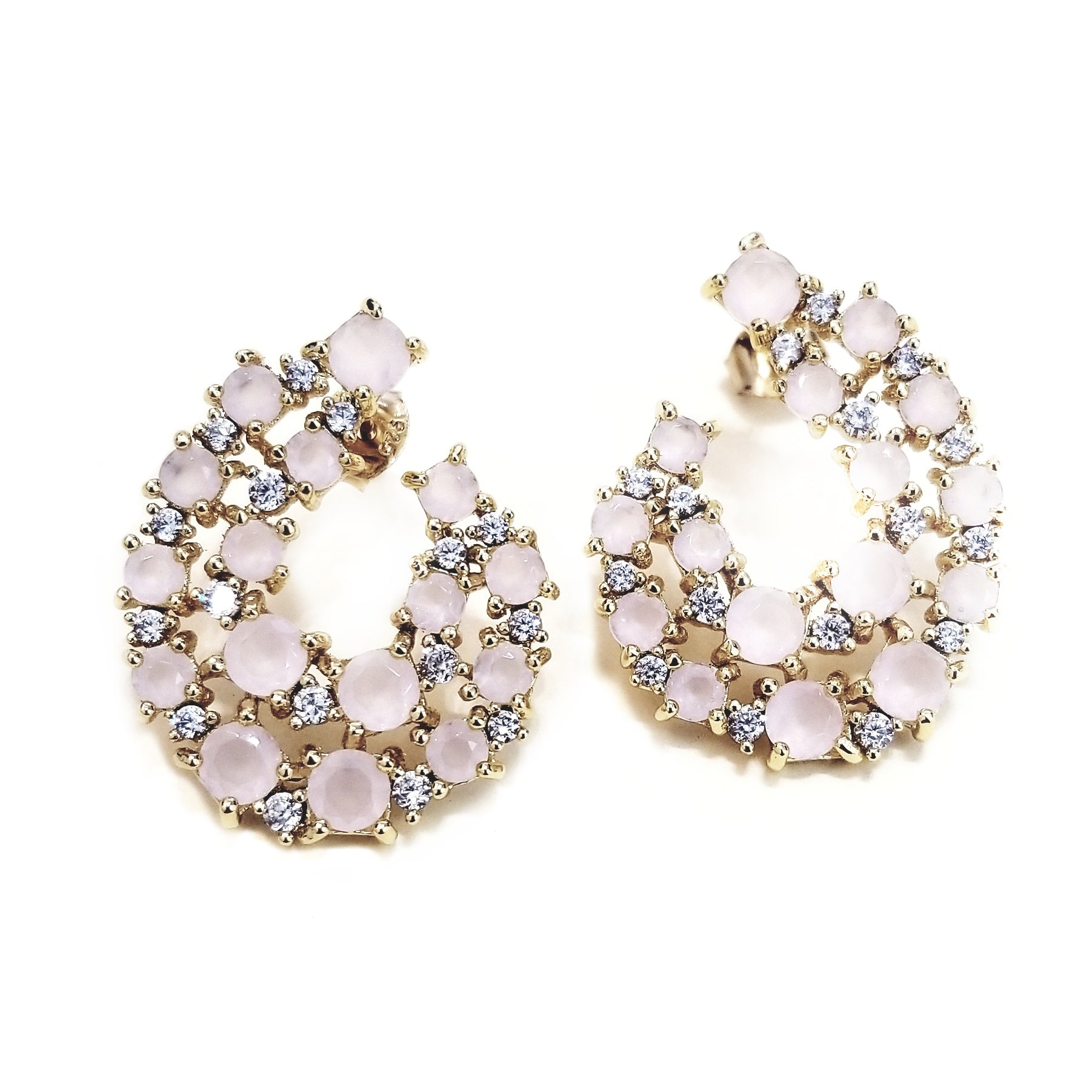 Chic crystal and zirconia earrings