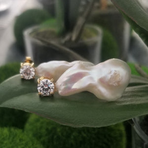 Gift ready baroque pearl designer earrings 