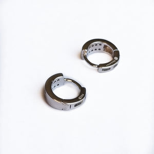 Sterling silver huggies earrings with cz gift idea