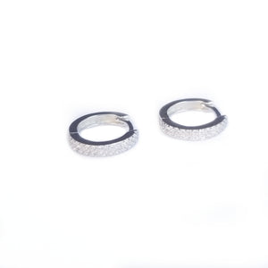 Silver earrings with double row CZ