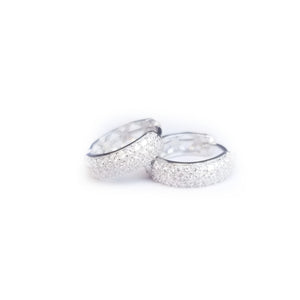 Hoops in sterling silver, earrings with mirco pave CZ