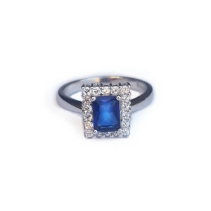 Sapphire cz sterling silver ring 