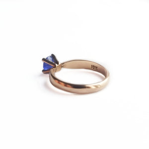 10k rose gold sapphire engagement ring