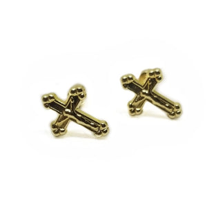 14K gold baby earrings crosses