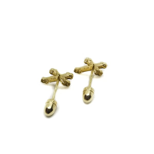 14K gold baby earrings crosses