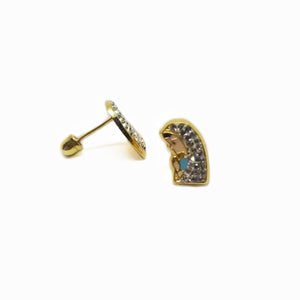 Baby earrings screwback Virgin Mary 14k gold