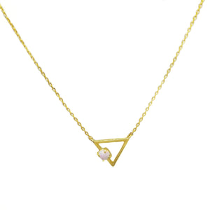 Chain and pendant set sterling silver with gold plated triangle opal