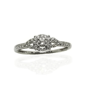 10k white gold diamond engagement ring duo