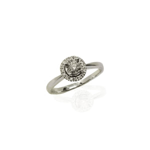 14K White gold halo diamond engagement ring