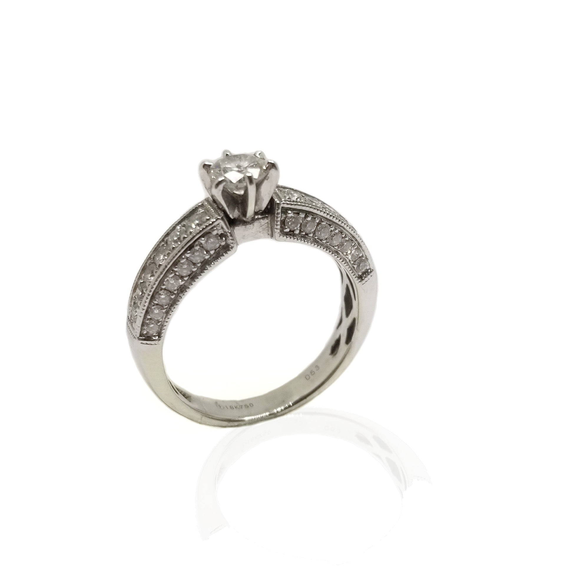 1.0 ct Diamond 18 white gold engagement ring