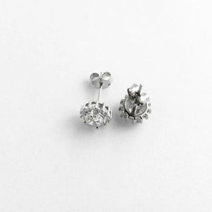 Earrings with zirconia and rhodium-plated silver