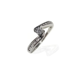 White gold modern engagement ring