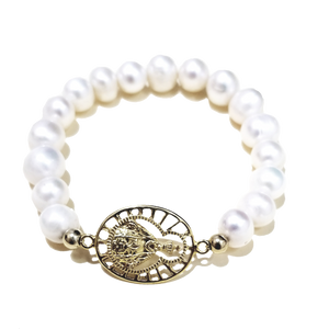 Virgin of Suyapa Bracelet with Pearls